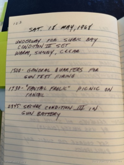 Logbook — Saturday, May 18, 1968