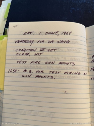 Logbook — Saturday, June 1, 1968