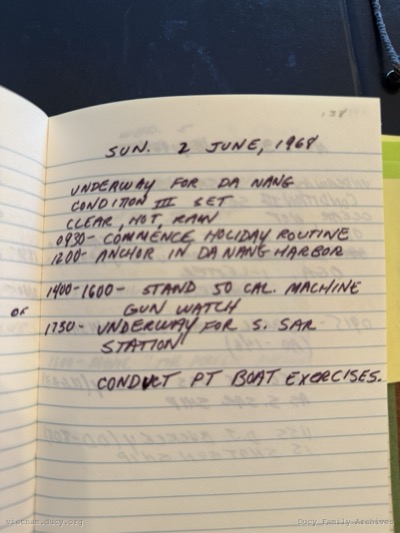 Logbook — Sunday, June 2, 1968