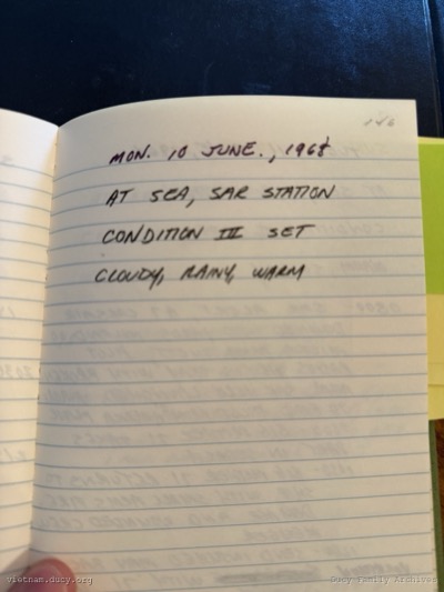 Logbook — Monday, June 10, 1968