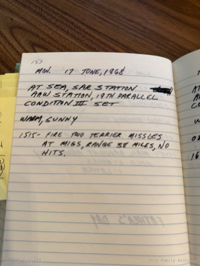 Logbook — Monday, June 17, 1968