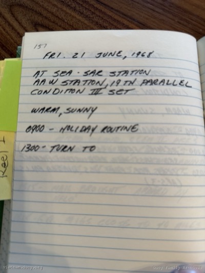 Logbook — Friday, June 21, 1968