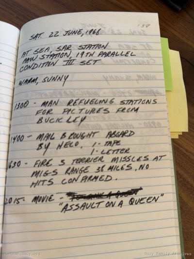 Logbook — Saturday, June 22, 1968