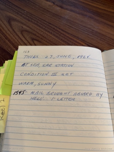 Logbook — Thursday, June 27, 1968