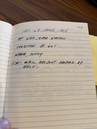 Logbook — Friday, June 28, 1968