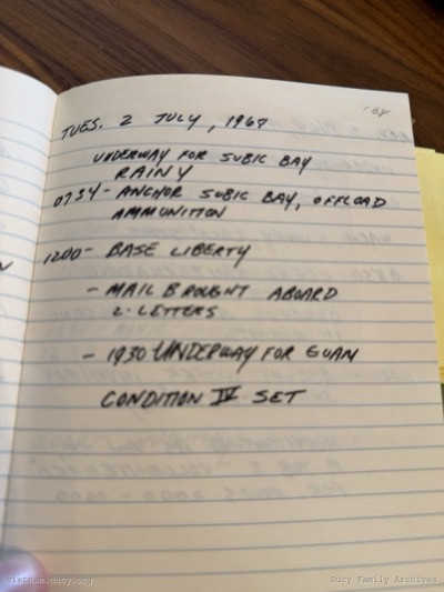Logbook — Tuesday, July 2, 1968