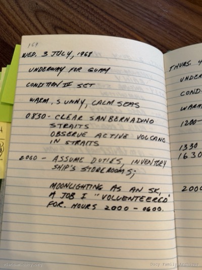 Logbook — Wednesday, July 3, 1968