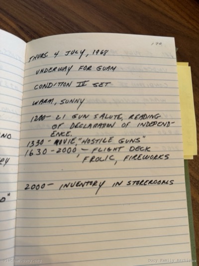 Logbook — Thursday, July 4, 1968