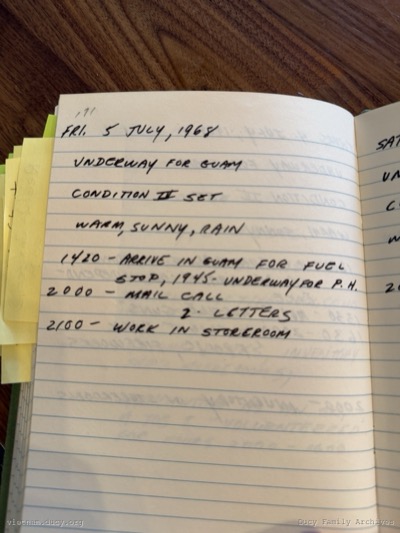 Logbook — Friday, July 5, 1968