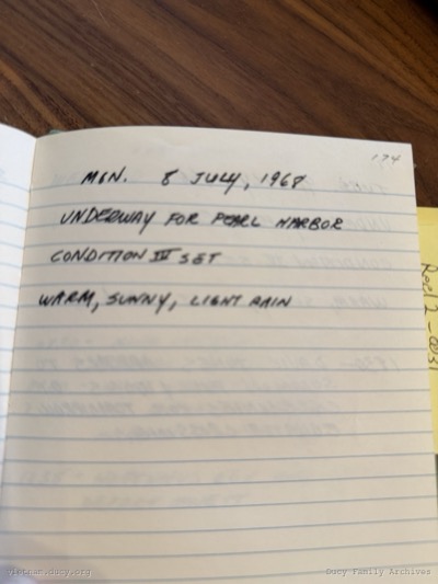 Logbook — Monday, July 8, 1968