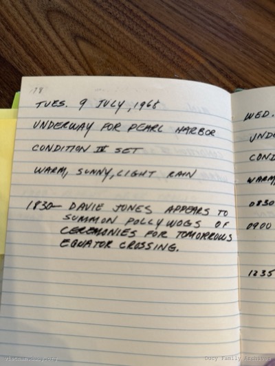 Logbook — Tuesday, July 9, 1968