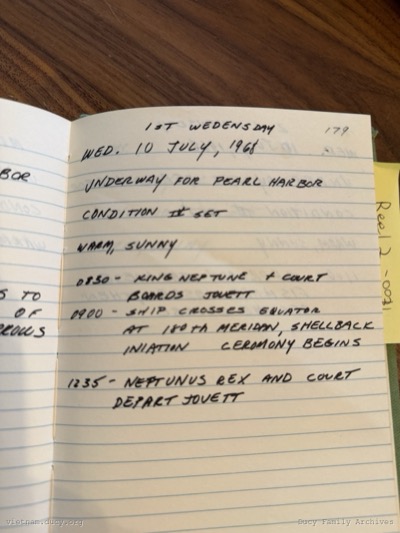 Logbook — Wednesday, July 10, 1968