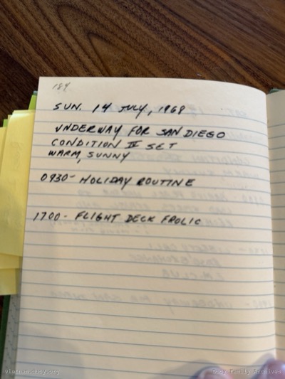 Logbook — Sunday, July 14, 1968