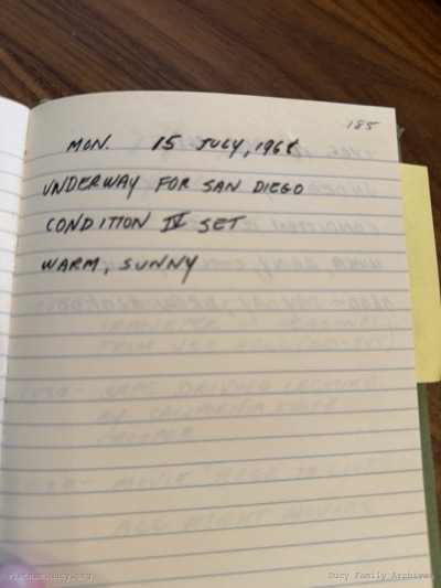Logbook — Monday, July 15, 1968