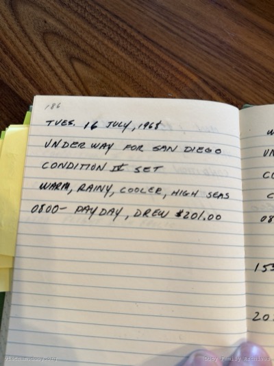 Logbook — Tuesday, July 16, 1968