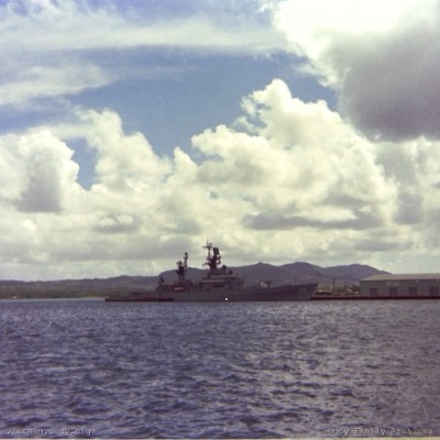 USS Jouett moored in Guam