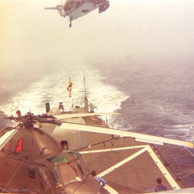 Man Approaching Deck from Helo, Gulf of Tonkin