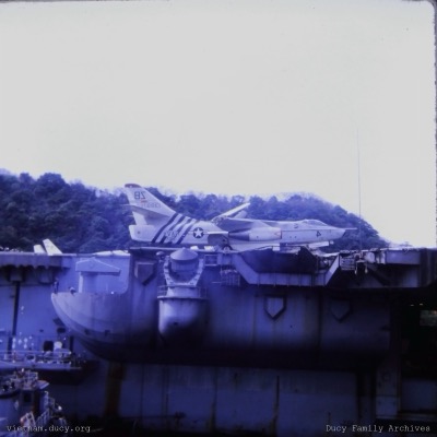 F-8 Crusader on flight deck