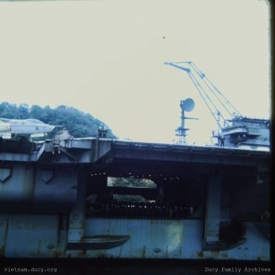 Hangar bay, hillside visible